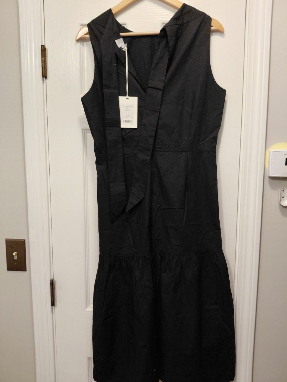 Jigsaw Black Sleeveless Midi Dress with Tiered Skirt - Picture 2 of 3